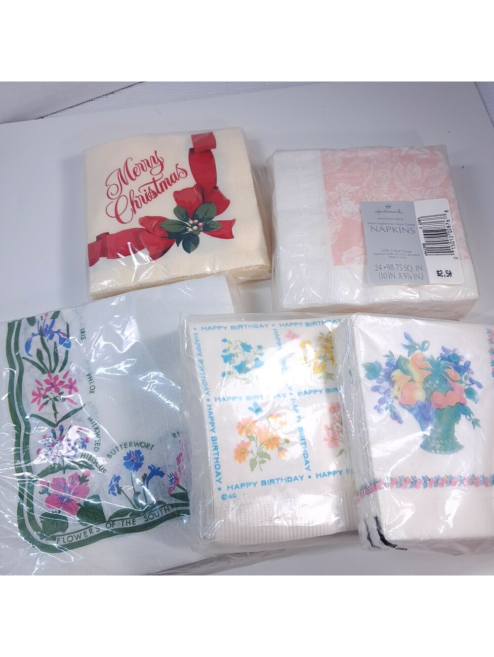Vintage paper party napkin set Hallmark American Greetings party floral birthday